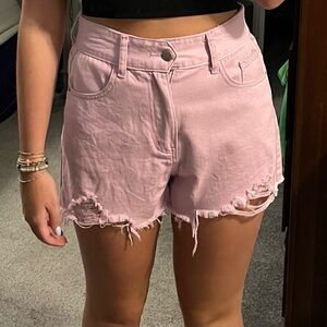 Purple Denim Shorts